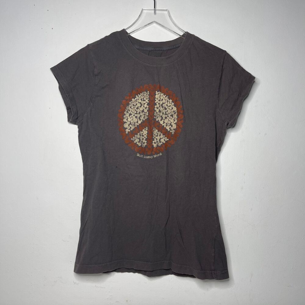 Walt Disney World Peace Sign 100% Organic Cotton T-shirt — Women's Size Large